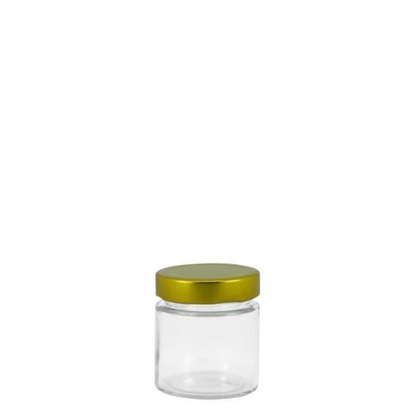 Gpr100 Glass Round Ergo Jar Gold Cap 100Ml