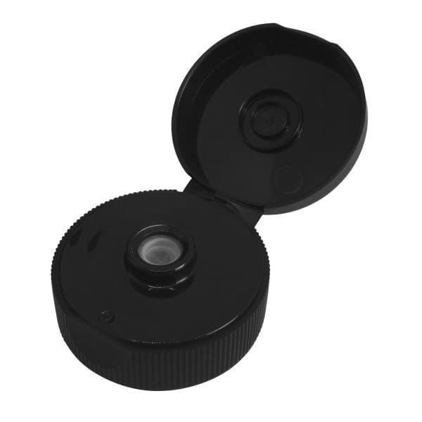 A010301102 Flip Top Cap 53Mm With Valve Black 1